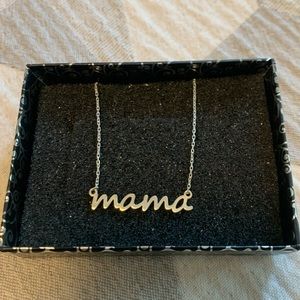 Sterling silver Mama name plate necklace